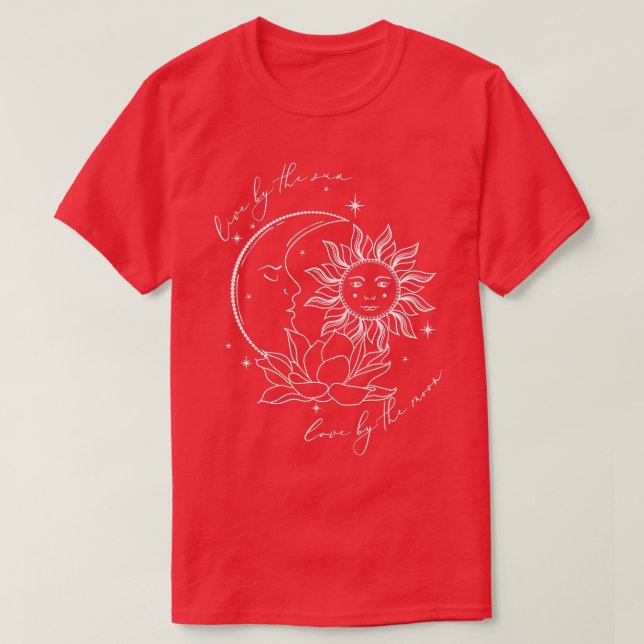 Wir leben von der Sun-Liebe durch die Mond-Spiritu T-Shirt (Design vorne)