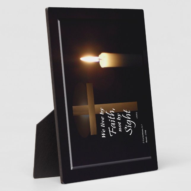 Wir leben von Faith Bible Verse Plaque Fotoplatte (Seite)