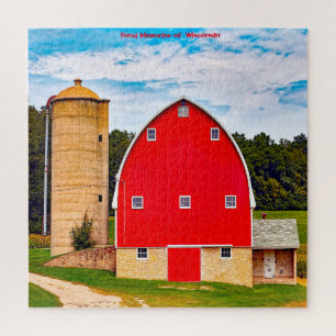 Wir Liebe alte Scheunen in Wisconsin. Jigsaw Puzzl Puzzle