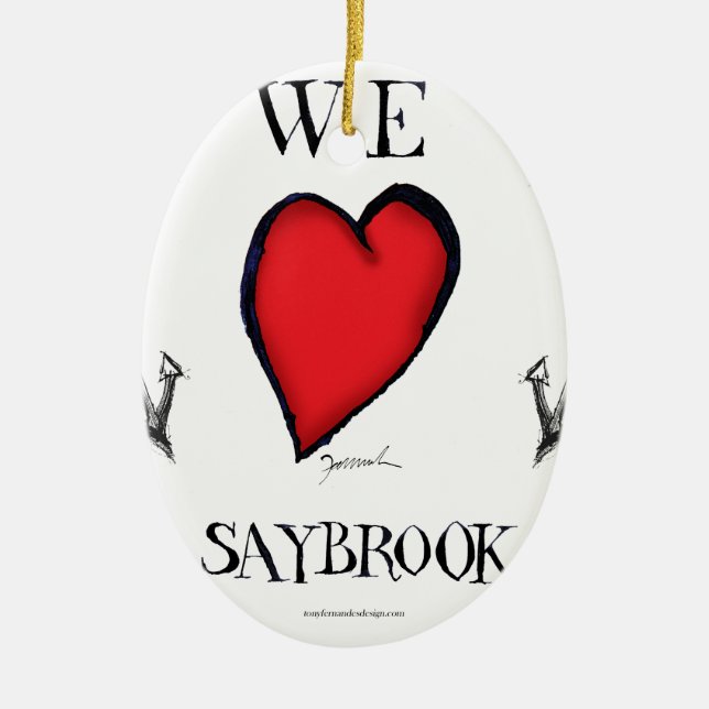 wir Liebe altes saybrook Connecticut Keramik Ornament (Vorne)