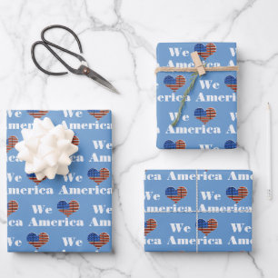 Wir Liebe Amerika Geschenkpapier Set