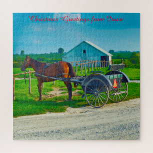 Wir Liebe Amish Carraiges in Iowa. Jigsaw Puzzle