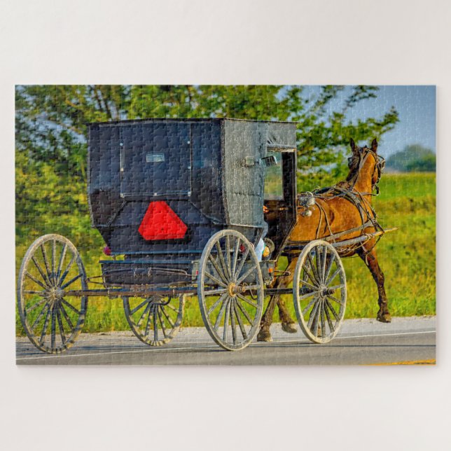 Wir Liebe Amish Carraiges in Iowa. Puzzle (Horizontal)