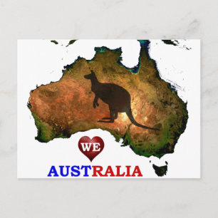 WIR LIEBE AUSTRALIEN. POSTKARTE