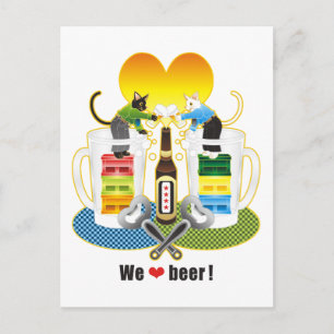 "Wir Liebe Bier!"ラ フ ル("Wir Liebe Bier!" Bunt） Postkarte