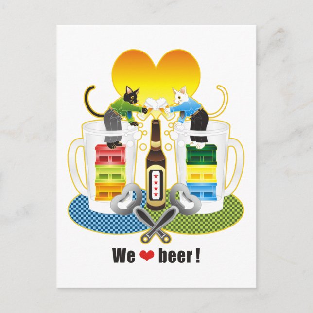 "Wir Liebe Bier!"ラ フ ル("Wir Liebe Bier!" Bunt） Postkarte (Vorderseite)