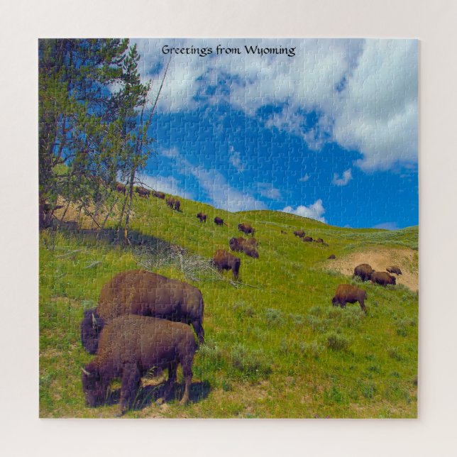 Wir Liebe Bison Wyoming. Jigsaw Puzzle (Vertikal)