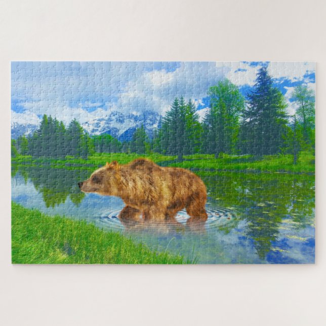Wir Liebe Brown Bears Wyoming Puzzle (Horizontal)