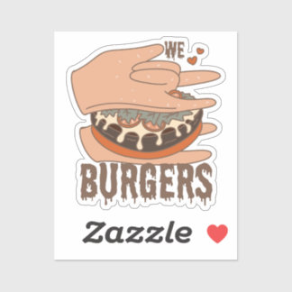 Wir Liebe Burgers - Burger Liebe - ASL ILY Obsessi Aufkleber