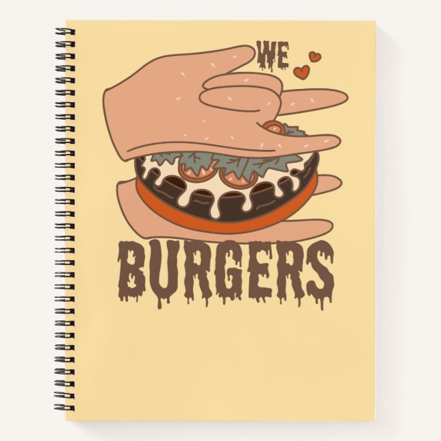 Wir Liebe Burgers - Burger Liebe - ASL ILY Obsessi Notizbuch (Vorderseite)