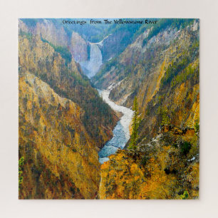 Wir Liebe den Yellowstone River Wyoming. Jigsaw Pu Puzzle