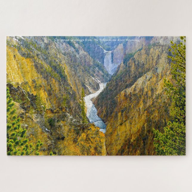 Wir Liebe des Yellowstone River Wyoming Jigsaw Puz Puzzle (Horizontal)