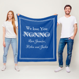 "Wir Liebe dich nONNO" Personalisiert blau und wei Fleecedecke