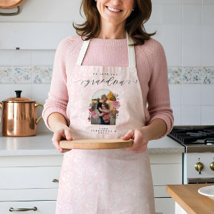 Wir Liebe dir Oma Floral Foto Keepake Pink Schürze