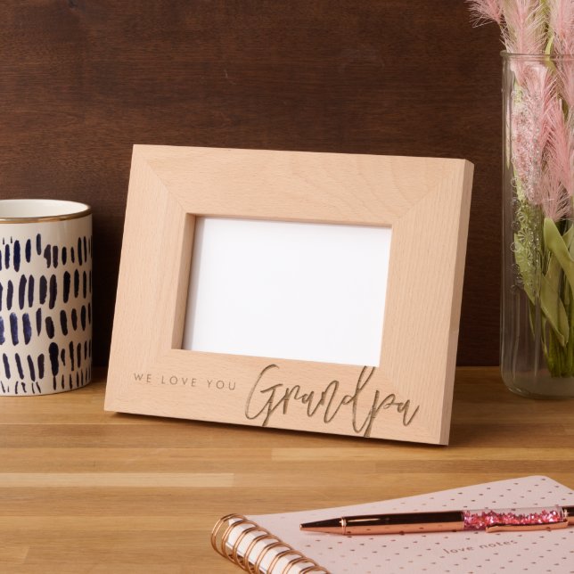 Wir Liebe dir Opa Moderne Typografie Geätzte Rahmen (Links)