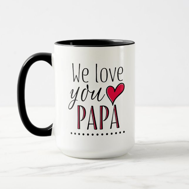 "Wir Liebe du Papa" - Personalisiert Tasse (Links)