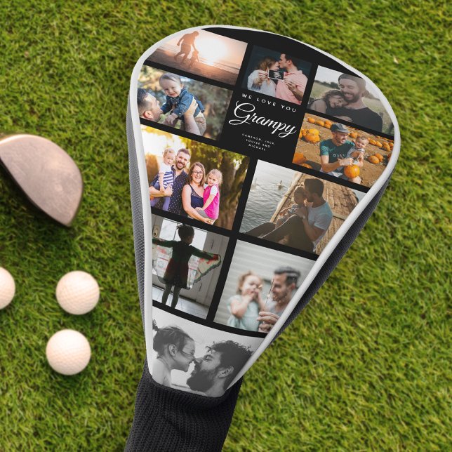 Wir Liebe Grampy Familie Foto Collage Sportfan Golf Headcover (Von Creator hochgeladen)