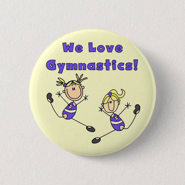 Wir Liebe-Gymnastik-T-Shirts und Geschenke Button (Vorderseite)