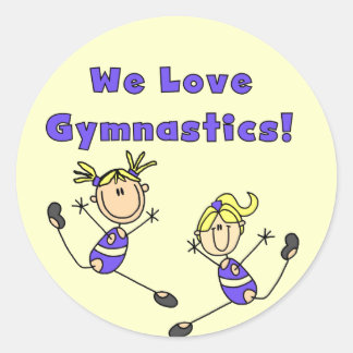 Wir Liebe Gymnastik Tshirts und Geschenke Runder Aufkleber