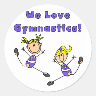 Wir Liebe Gymnastik Tshirts und Geschenke Runder Aufkleber