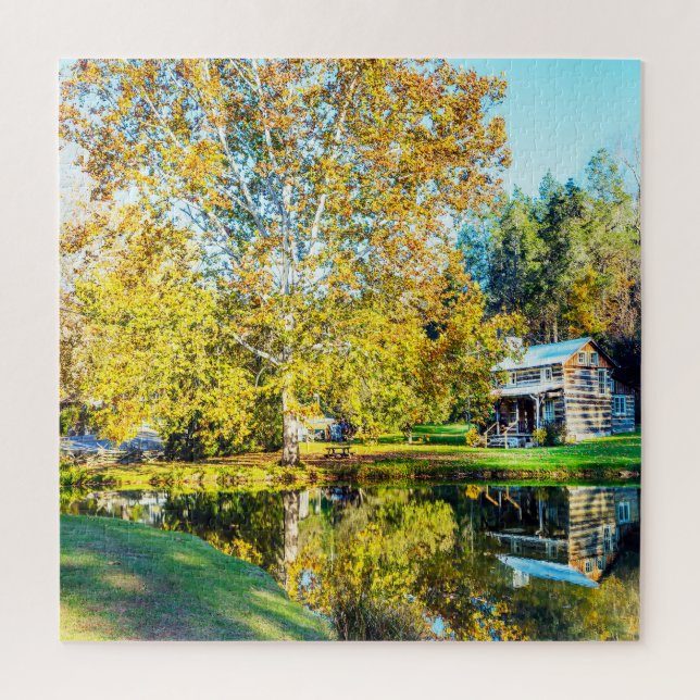 Wir Liebe Holzhütten West Virginia. Puzzle (Vertikal)