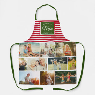WIR LIEBE IHNEN MAMA Familienfoto Weihnachtsfeiert Schürze
