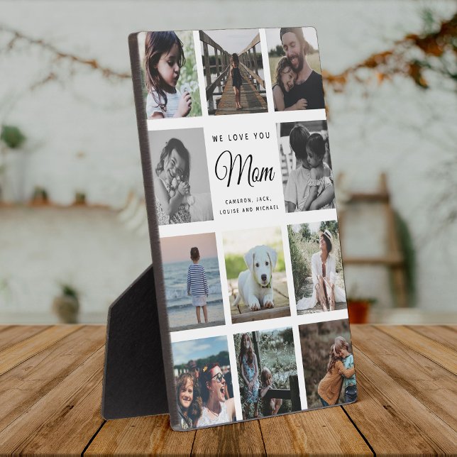 WIR LIEBE IHNEN MAMA Moderne Instagramm FotoCollag Fotoplatte (Von Creator hochgeladen)