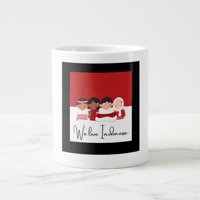 Wir Liebe Indonesien Jumbo-Tasse (Vorderseite)