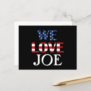 Wir Liebe Joe, amerikanische Flagge Postkarte