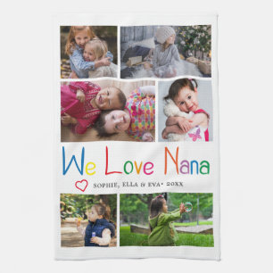 Wir Liebe Nana Foto Collage Geschirrtuch