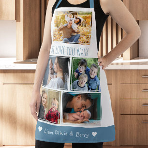 Wir Liebe Nana Grandkids 5 Foto blau und weiß Schürze