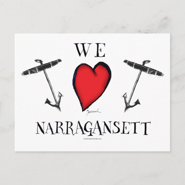 Wir Liebe Narragansett Postkarte (Vorderseite)