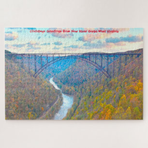 Wir Liebe New River Gorge West Virginia. Jigsaw Pu Puzzle