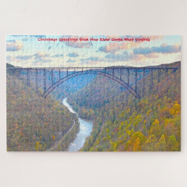 Wir Liebe New River Gorge West Virginia. Jigsaw Pu Puzzle (Horizontal)
