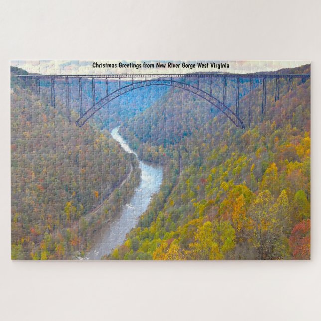 Wir Liebe New River Gorge West Virginia. Jigsaw Pu Puzzle (Horizontal)