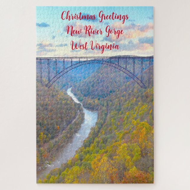 Wir Liebe New River Gorge West Virginia. Puzzle (Vertikal)