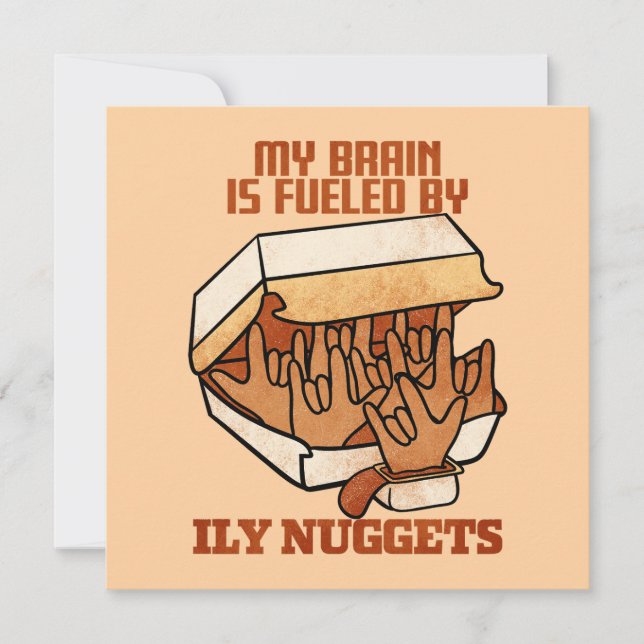 Wir Liebe Nuggets - Nugget Liebe - ASL ILY Obsessi Einladung (Vorderseite)