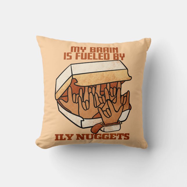 Wir Liebe Nuggets - Nugget Liebe - ASL ILY Obsessi Kissen (Vorderseite)