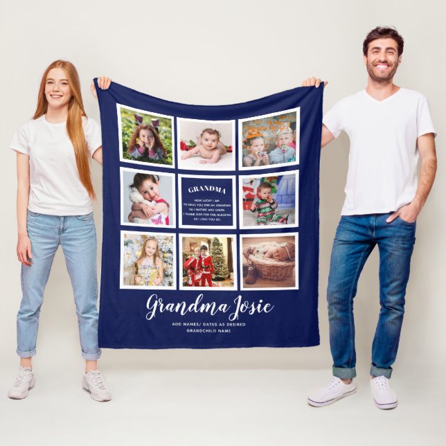 Wir Liebe Oma FotoCollage kundenspezifisch Fleecedecke (Beispiel)