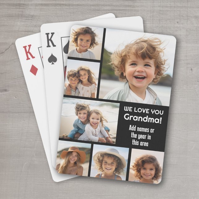 Wir Liebe Oma - FotoCollage mit 7 Fotos Spielkarten (Personalized Playing Cards - add your photos and text)