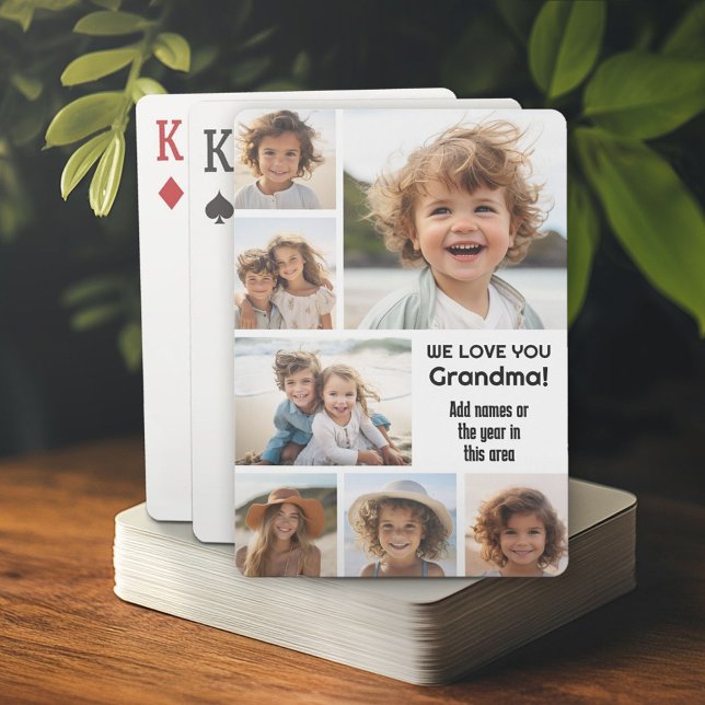 Wir Liebe Oma - FotoCollage mit 7 Fotos Spielkarten (Custom Poker Playing Cards)