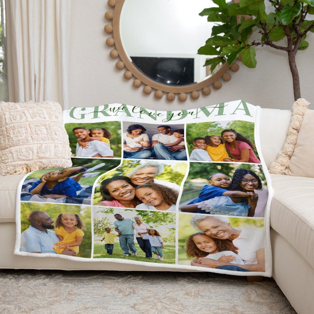 Wir Liebe Oma Grüne Mütter Tag FotoCollage Fleecedecke (Von Creator hochgeladen)