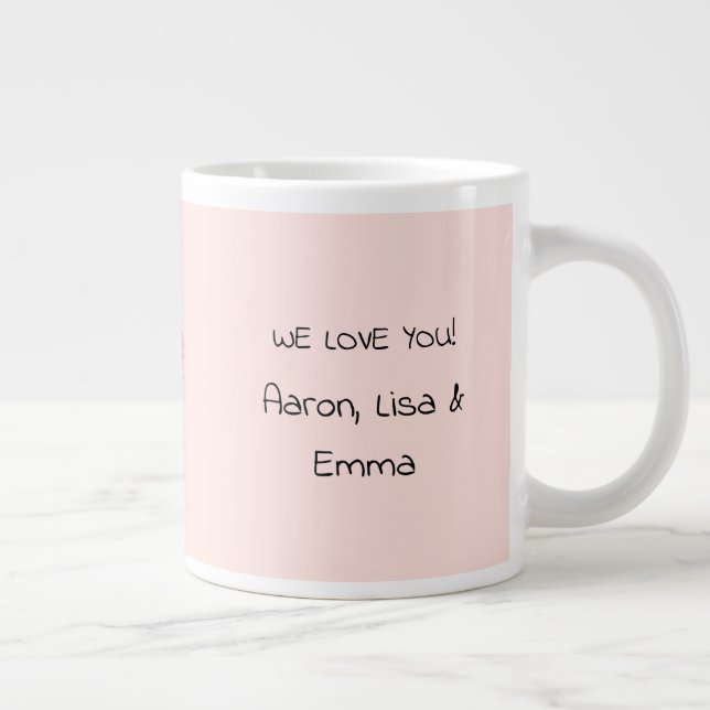 Wir Liebe Oma, maßgeschneidertes Großgeschenk, Tas Jumbo-Tasse (Rechts)