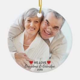 Wir Liebe Oma & Opa 2 Foto Weihnachten Keramik Ornament