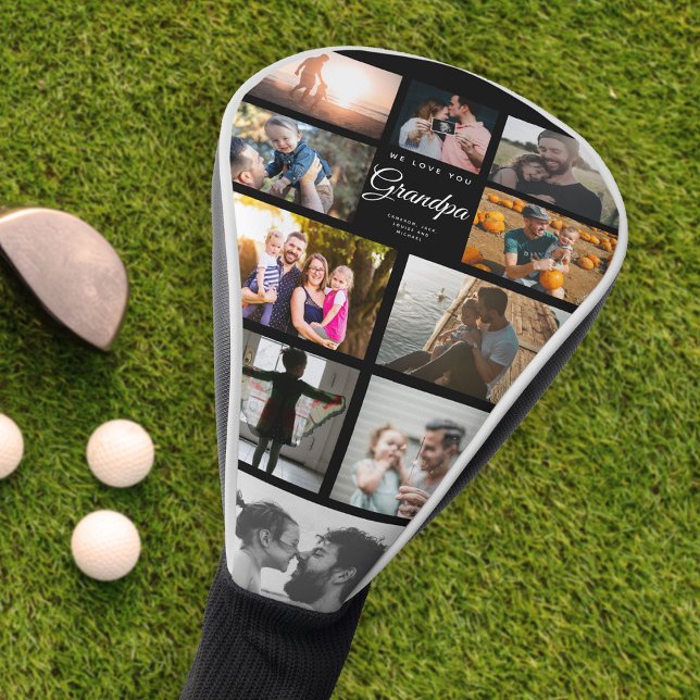 Wir Liebe Opa Familie Foto Collage Cool Golfer Golf Headcover (Von Creator hochgeladen)