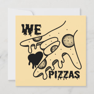 Wir Liebe Pizzas - Pizza Liebe - ASL ILY Obsession Einladung