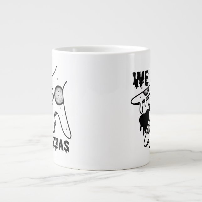 Wir Liebe Pizzas - Pizza Liebe - ASL ILY Obsession Jumbo-Tasse (Vorderseite)