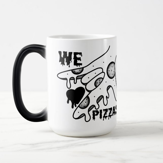 Wir Liebe Pizzas - Pizza Liebe - ASL ILY Obsession Verwandlungstasse (Links)