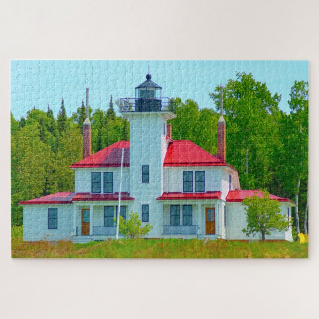 Wir Liebe Raspberry Island Wisconsin. Puzzle (Horizontal)