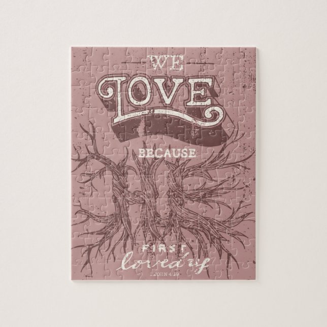 Wir Liebe (Rosa) Puzzle (Vertikal)